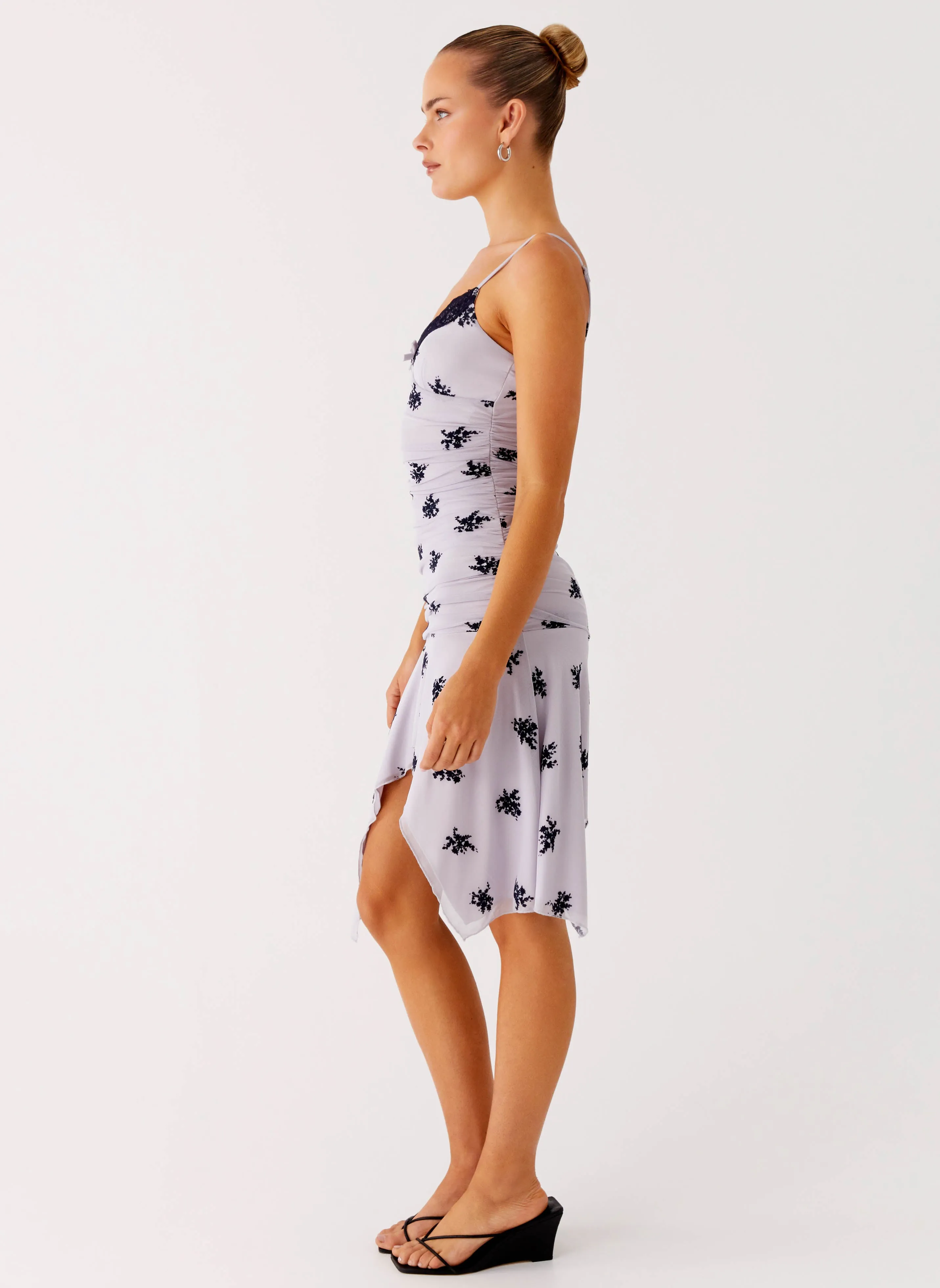 Amor Flock Hanky Mini Dress - Lilac Neutral Layer