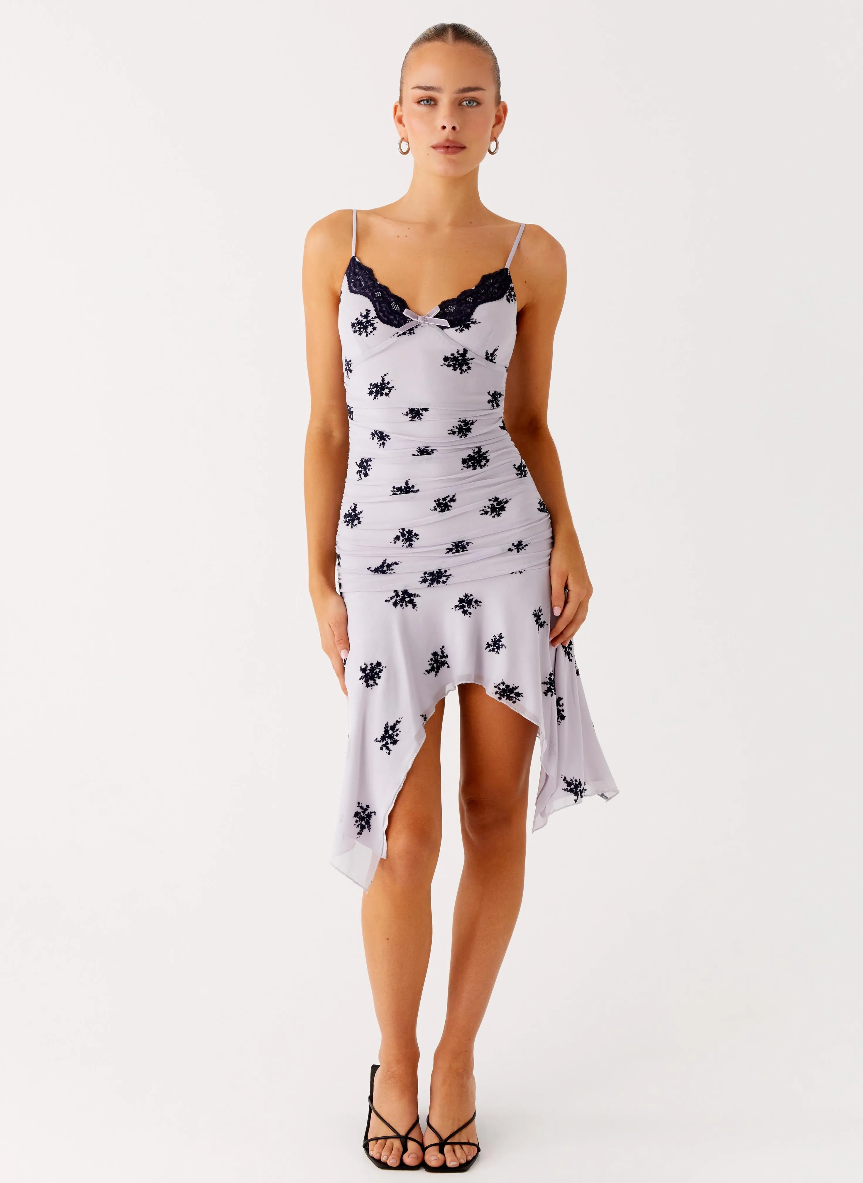 Amor Flock Hanky Mini Dress - Lilac Airy Movement