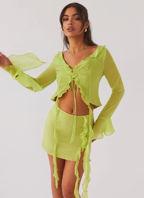 My Favourite Part Mini Skirt - Fern Flexible Elasticity Simple Modern Piece