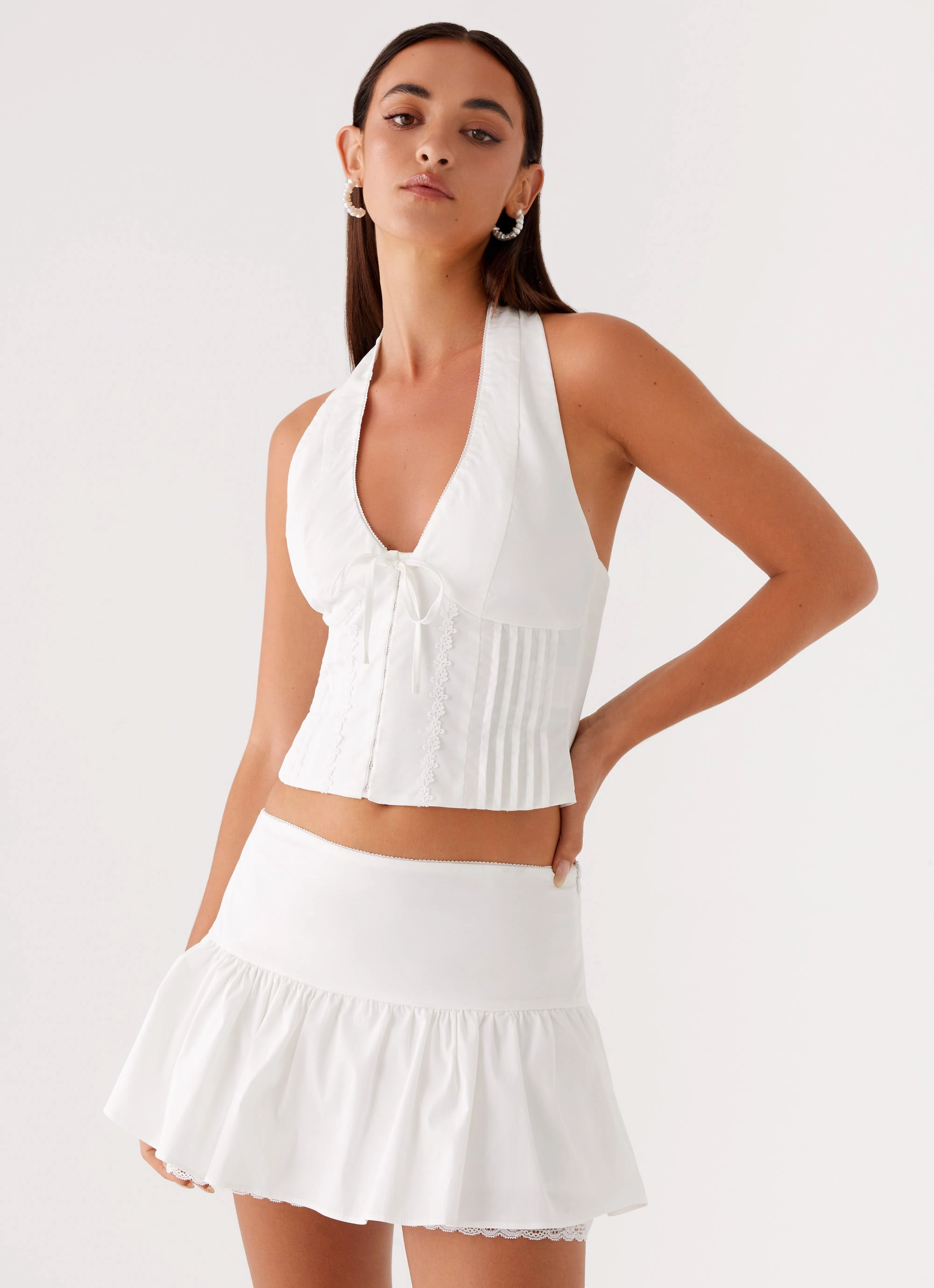 Quick Dry Wear Multi Pocket System Mavis Mini Skirt - White