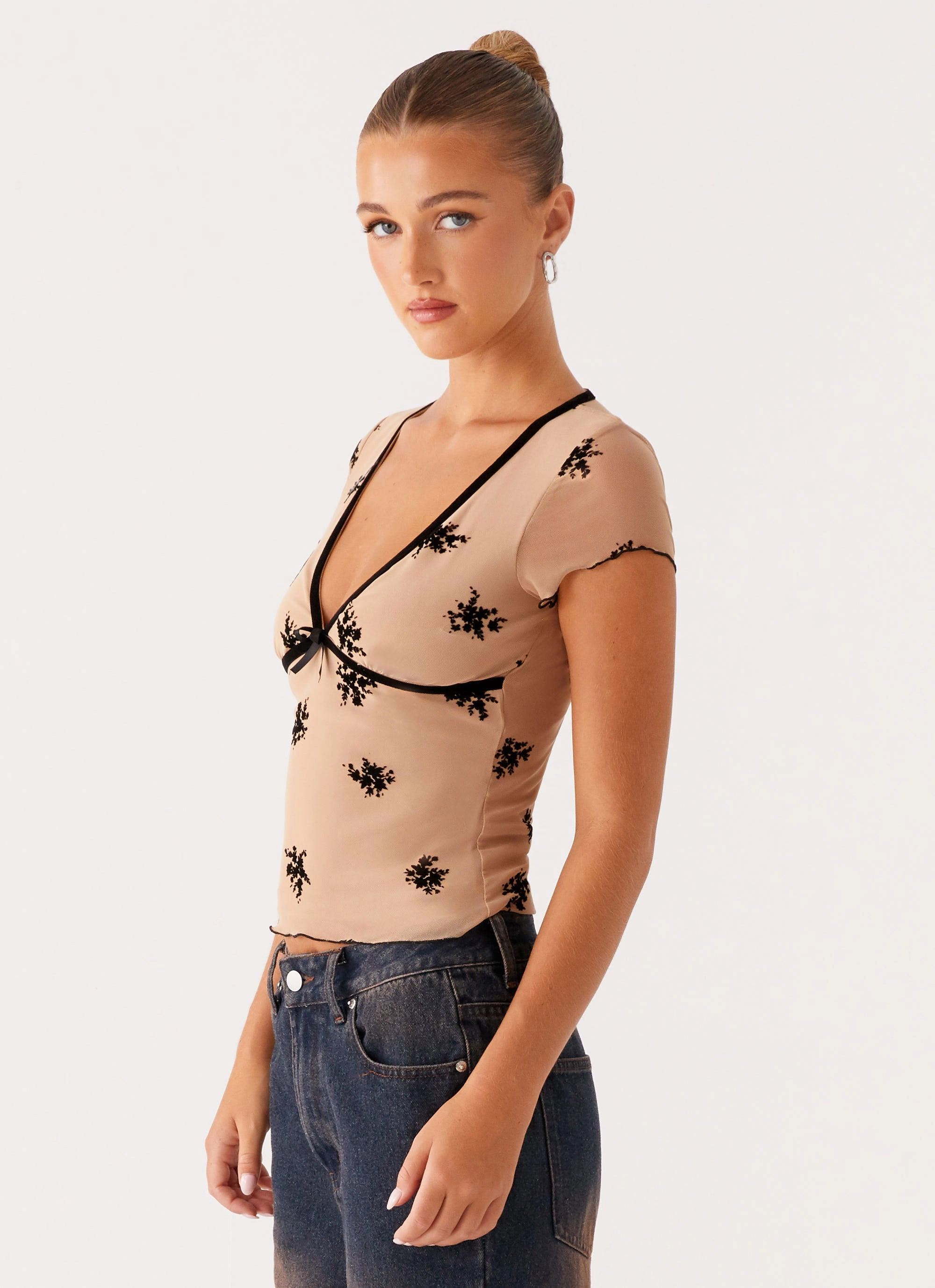 Easy Care Fabric Rocca Top - Nude