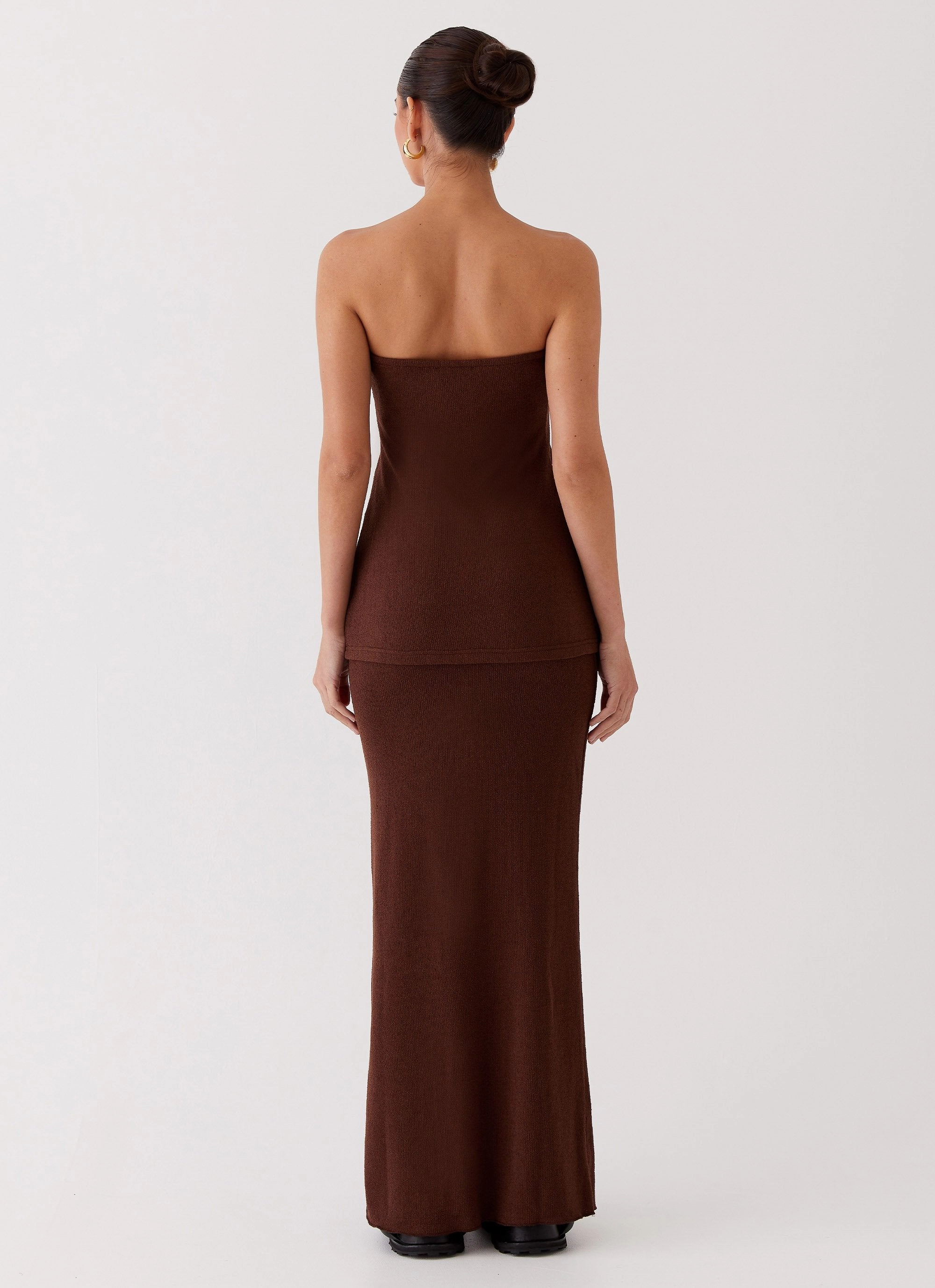 Delicate Lady Knit Top - Chocolate CrossBackDesign