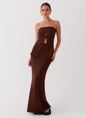 Delicate Lady Knit Top - Chocolate Tear Resistant Weave