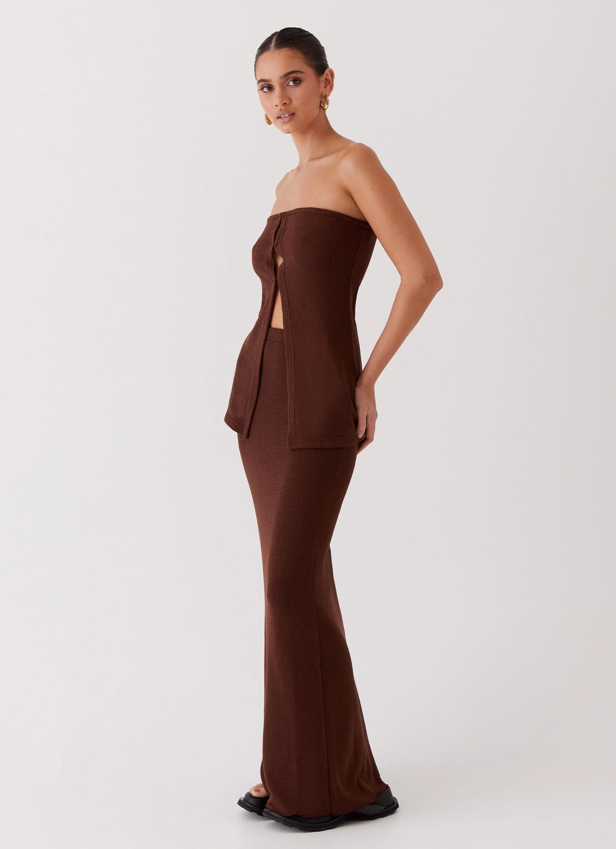 Delicate Lady Knit Top - Chocolate Sustainable Production Certified AbrasionResistant Edging