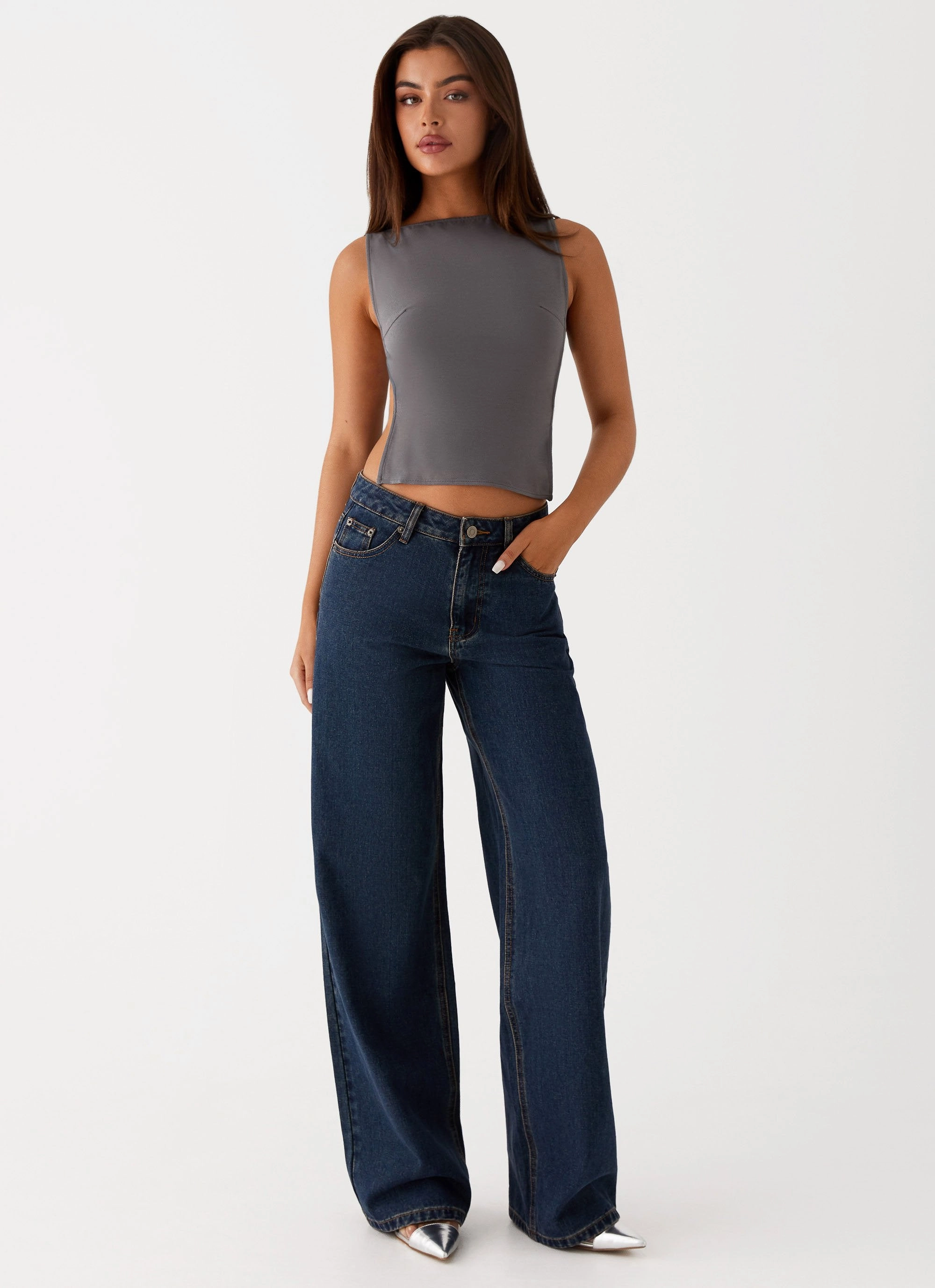 Active Comfort Keanna Low Rise Denim Jeans - Washed Denim