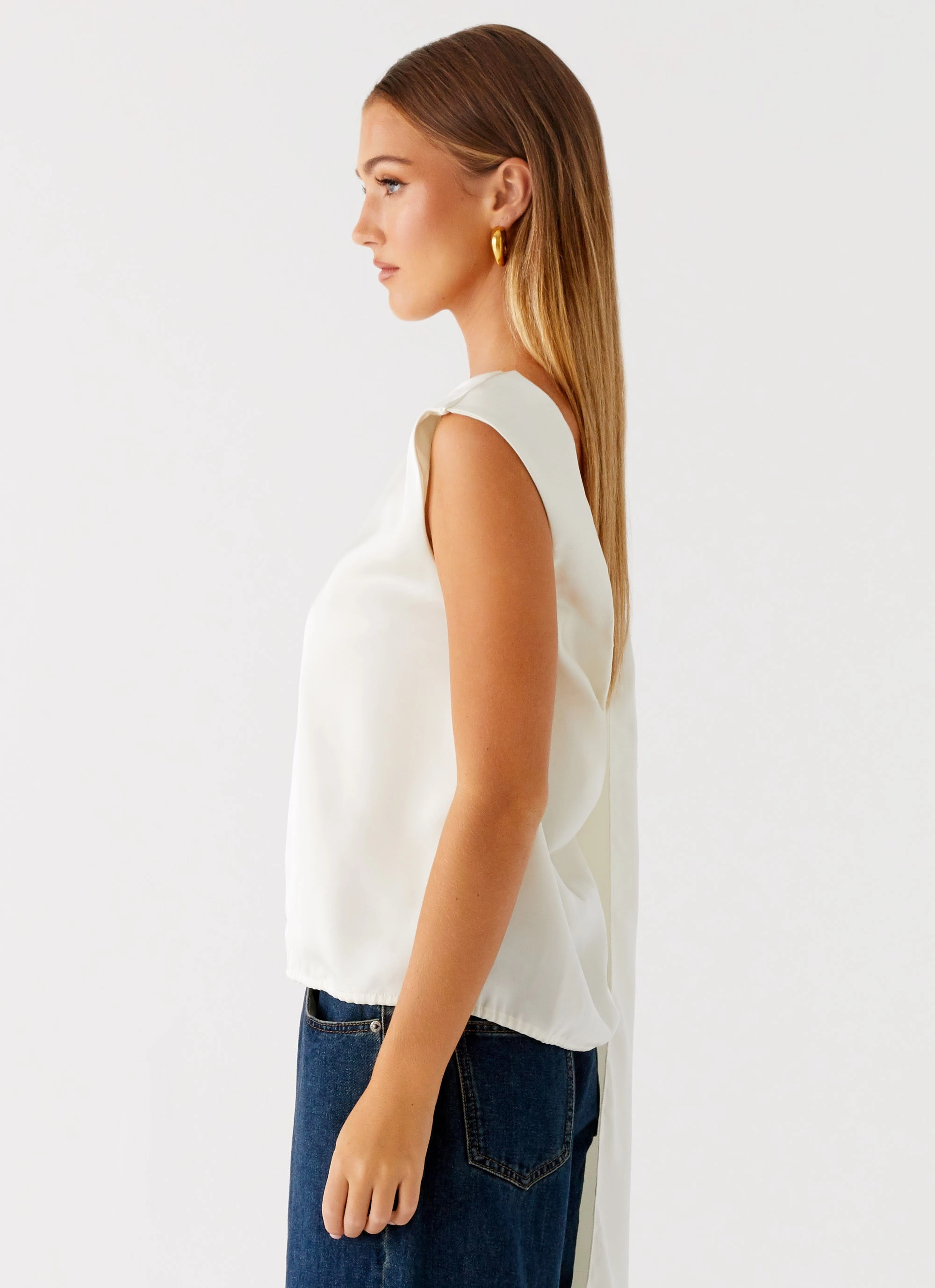 Mojito Cowl Top - Ivory Anti Slip Shoulder Padding Comfortable Wear