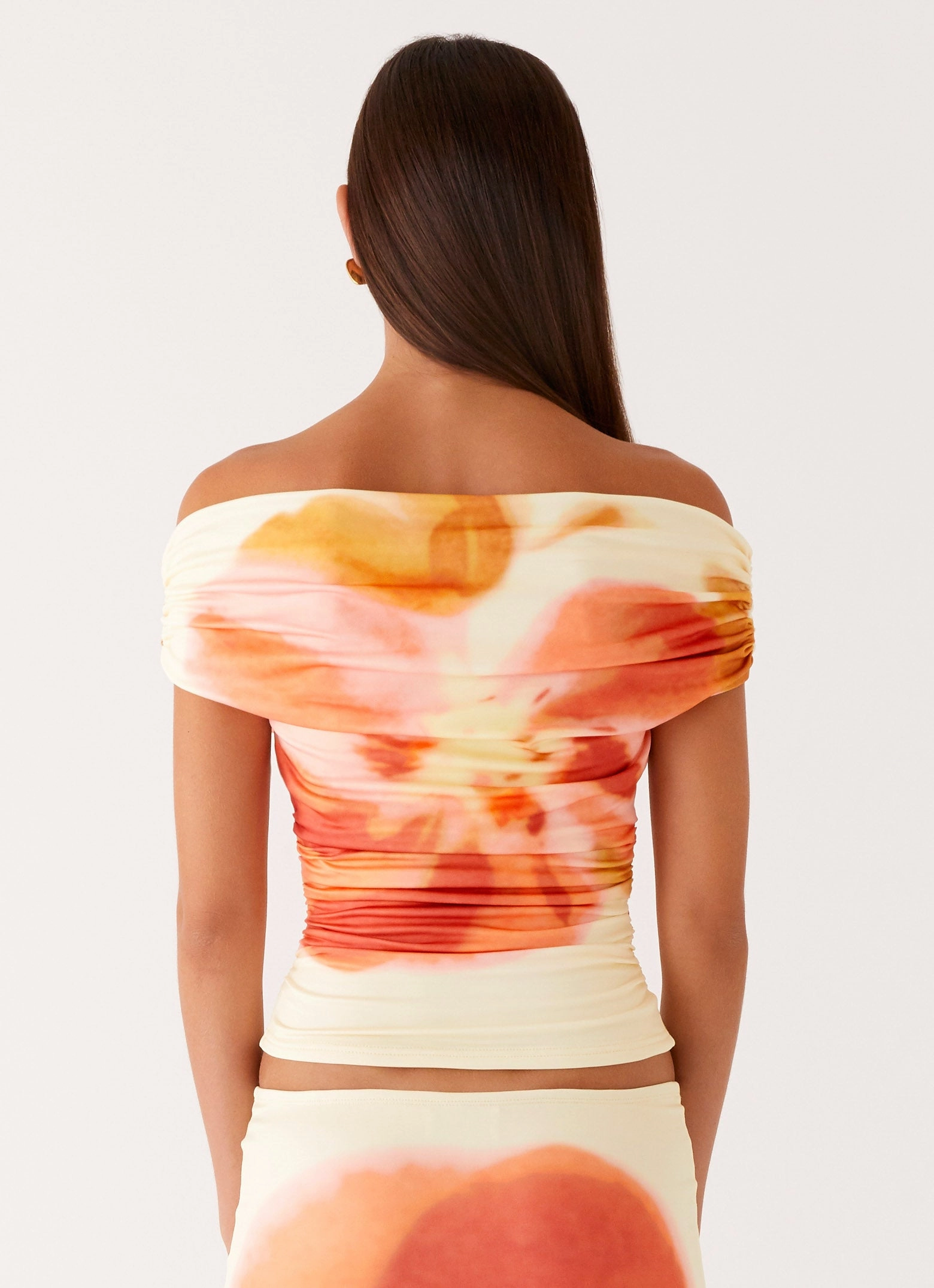Casual Sweater Eco Friendly Fabric Moka Off Shoulder Top - Mimosa Blossom
