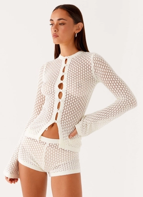 Molly Crochet Cardigan - Ivory Urban Edge