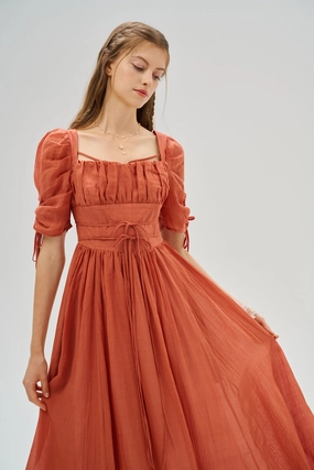 SecureClosureSystem Travel Fit Monette 27 | Corset Linen Dress