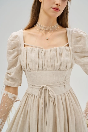 Monette 27 | Corset Linen Dress Non Slip Waist Grip