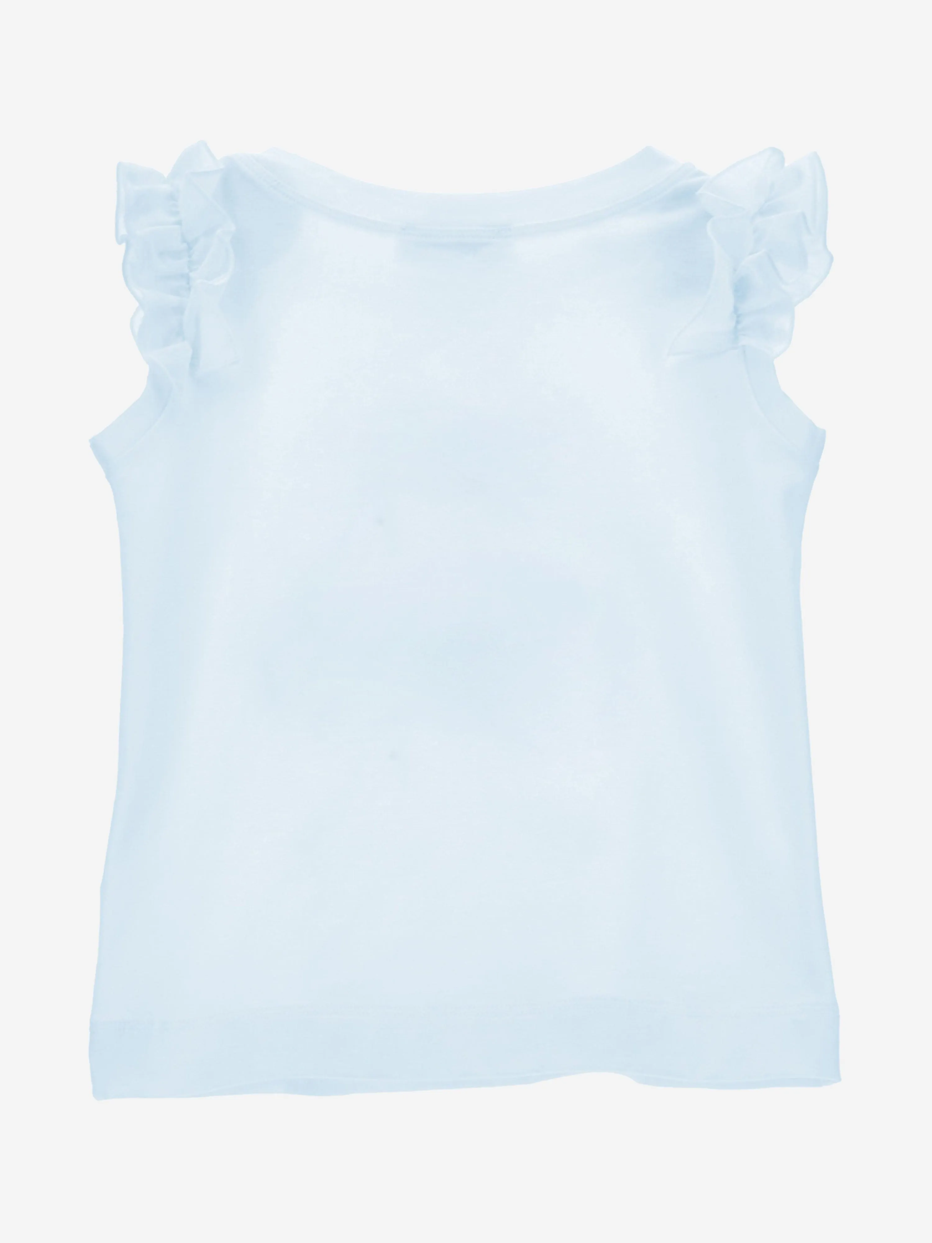 Monnalisa Girls Shell Ruffle T-Shirt in Blue
