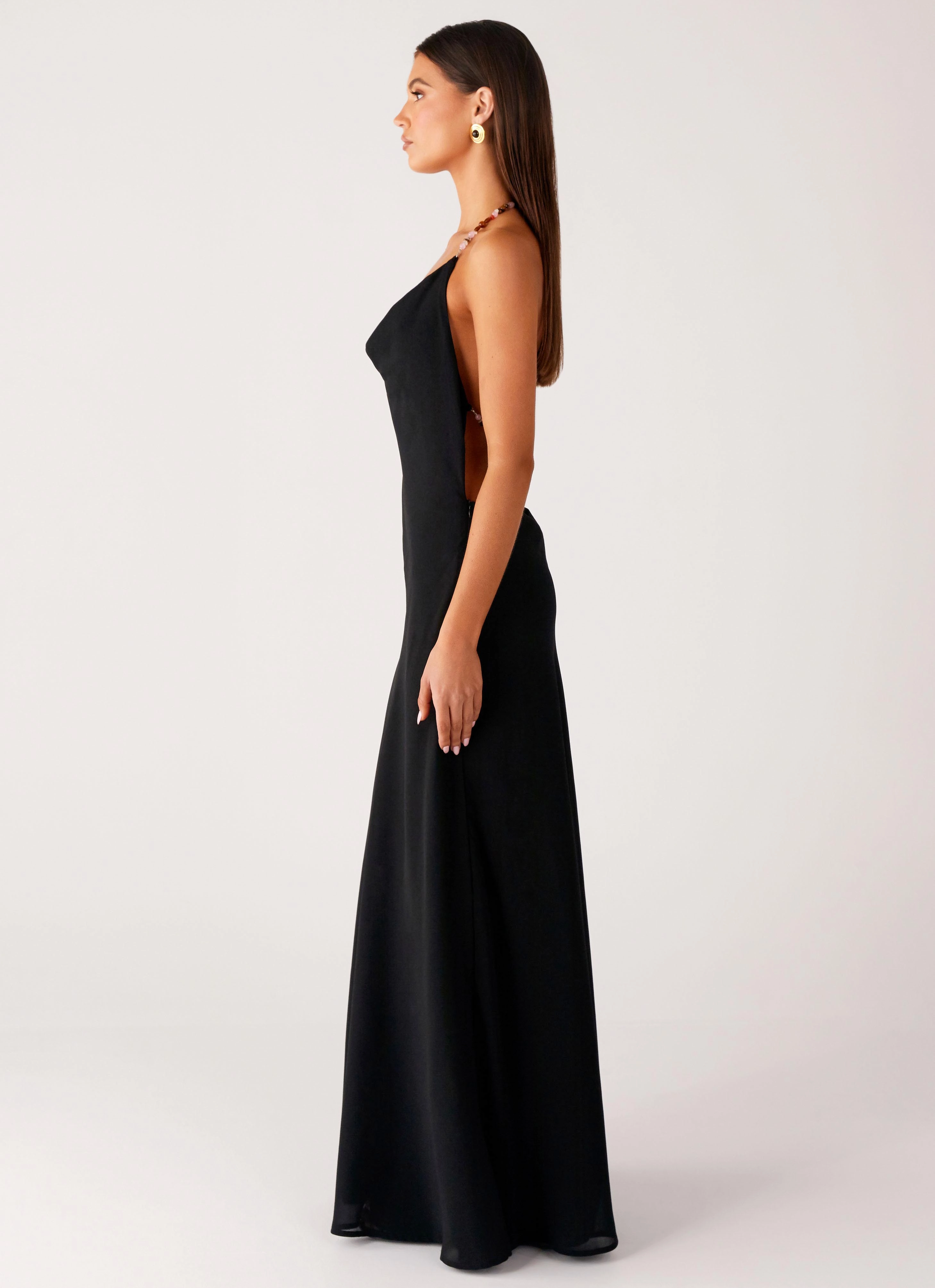 Bloom Zone Morning Crush Cowl Maxi Dress - Black