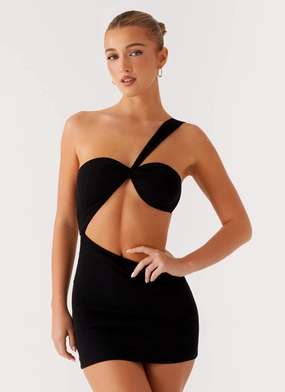 Morocco Mini Dress - Black Bright bold dress