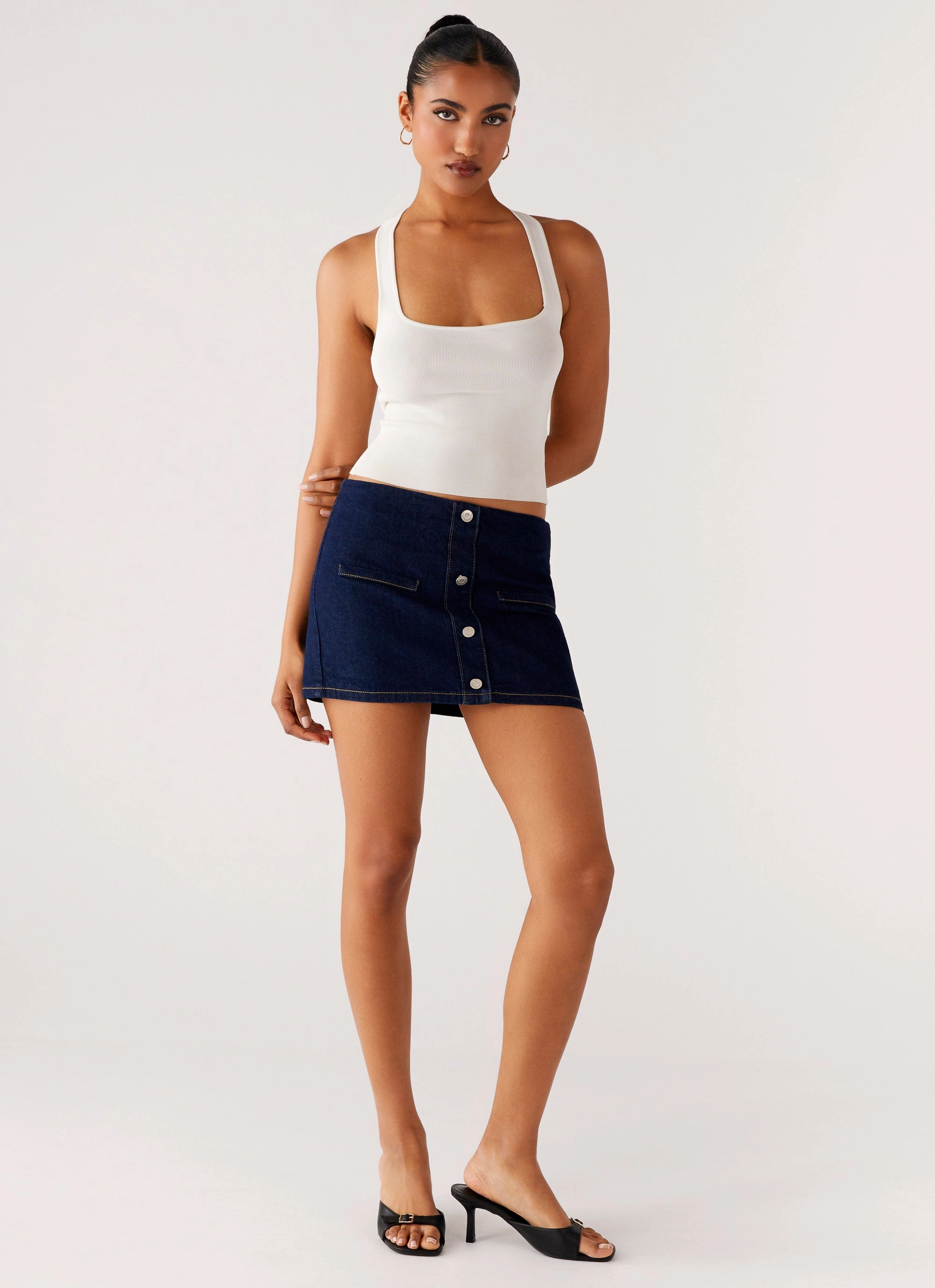 UVProtectionCoating Morrison Denim Mini Skirt - Indigo