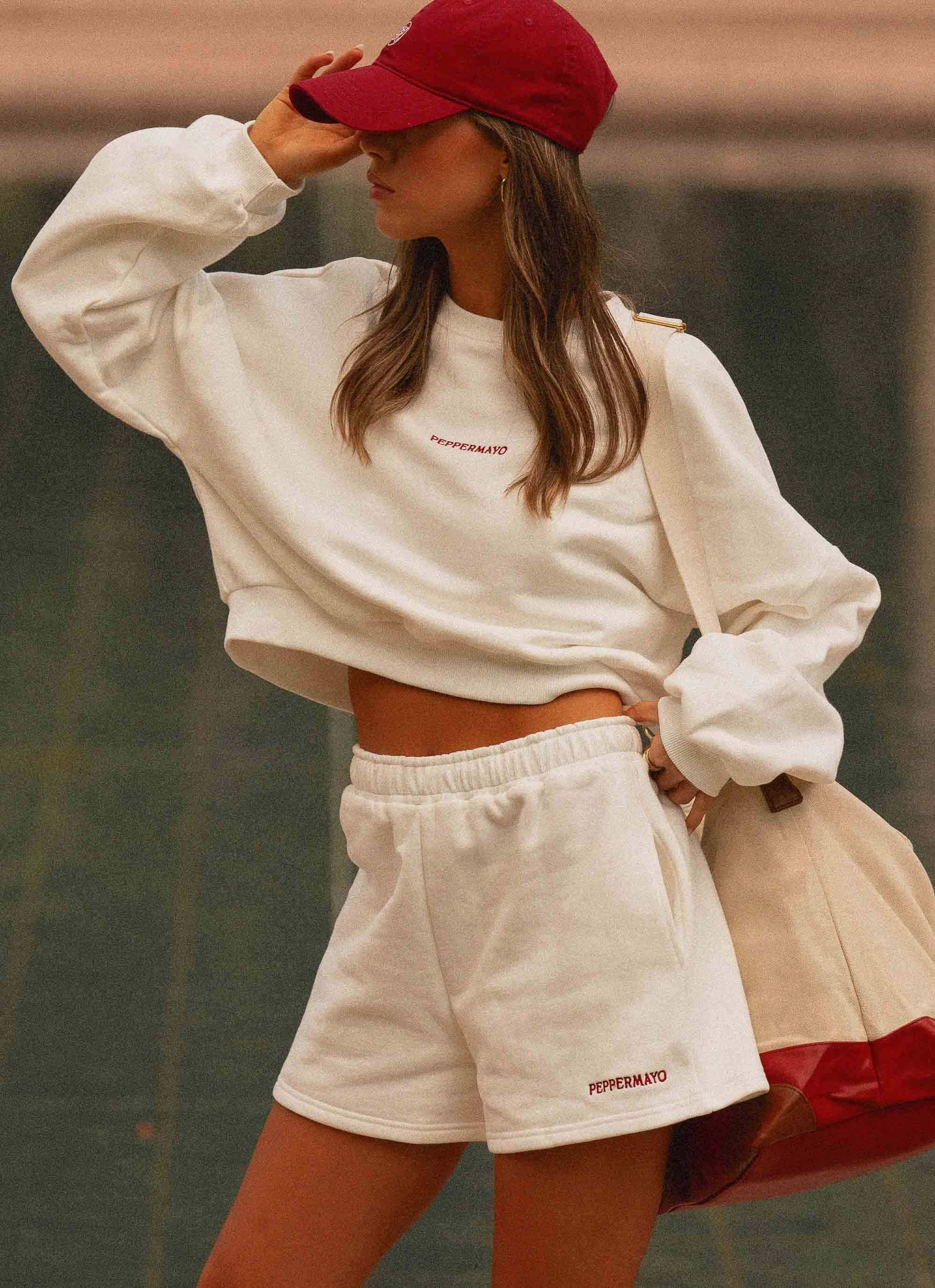 PFC Free Treatment Signature Cropped Sweatshirt - Ivory