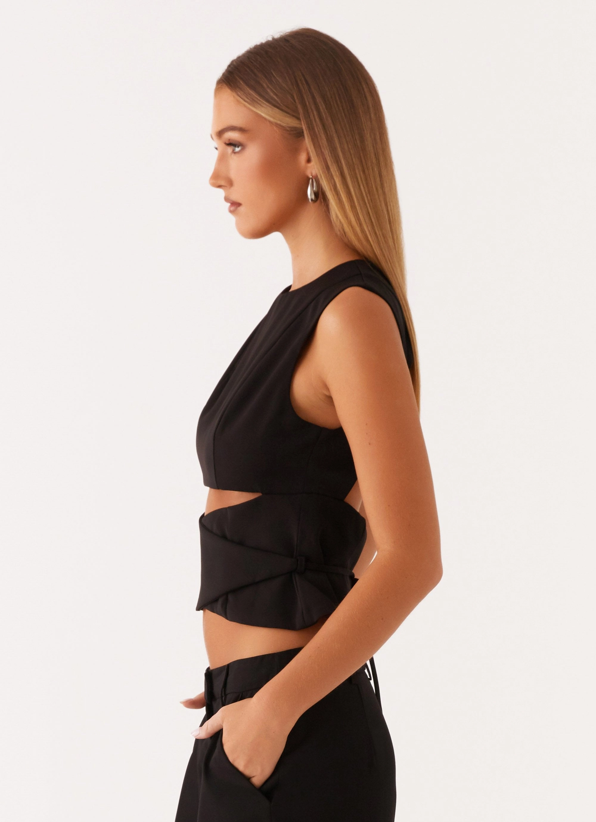 Cyra Wrap Top - Black Classic Hoodie