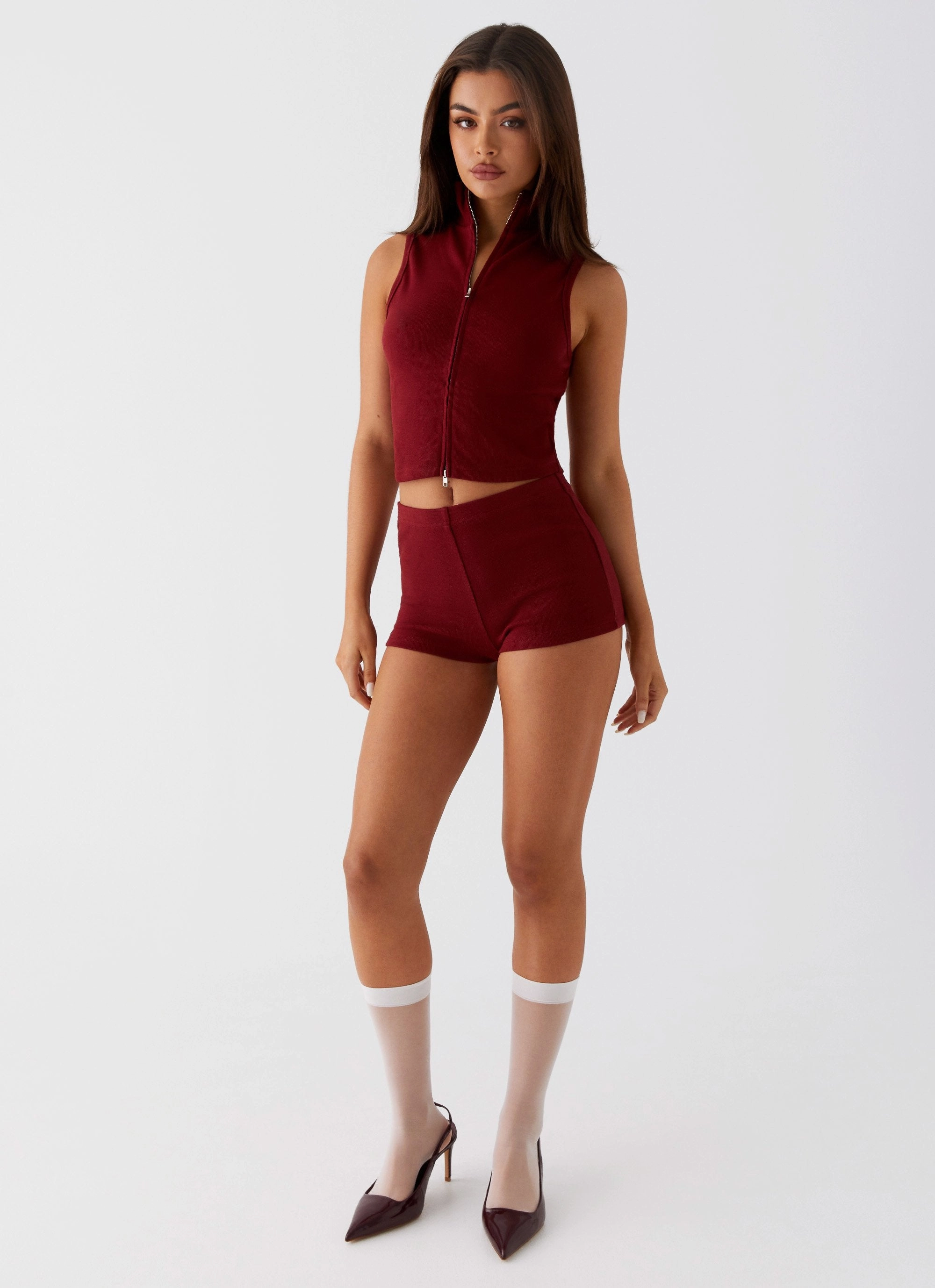 Moisture Management Spectate Collar Top - Maroon