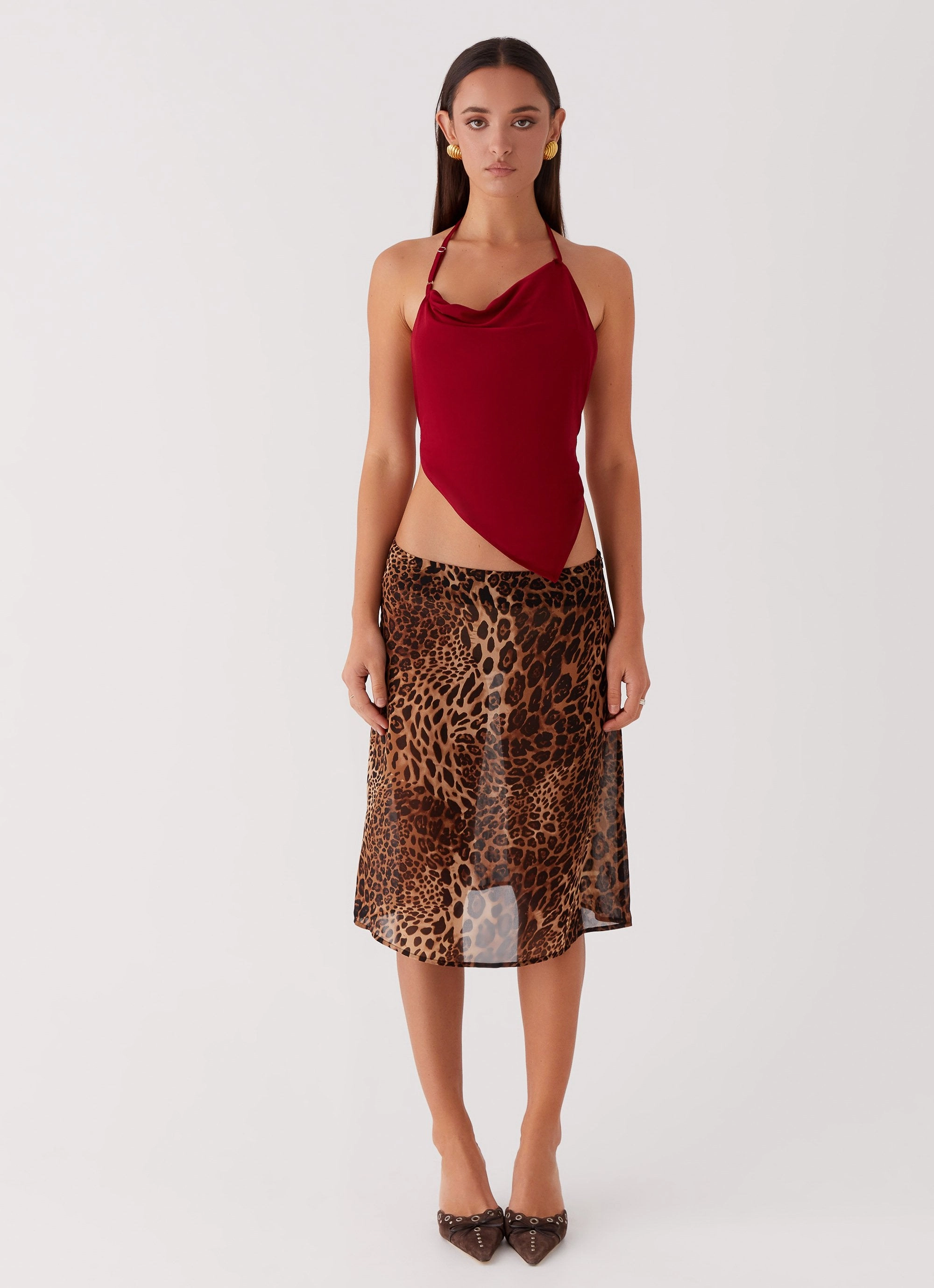 Caley Lee Asymmetric Top - Red NonScratchSurface Organic Cotton Fiber