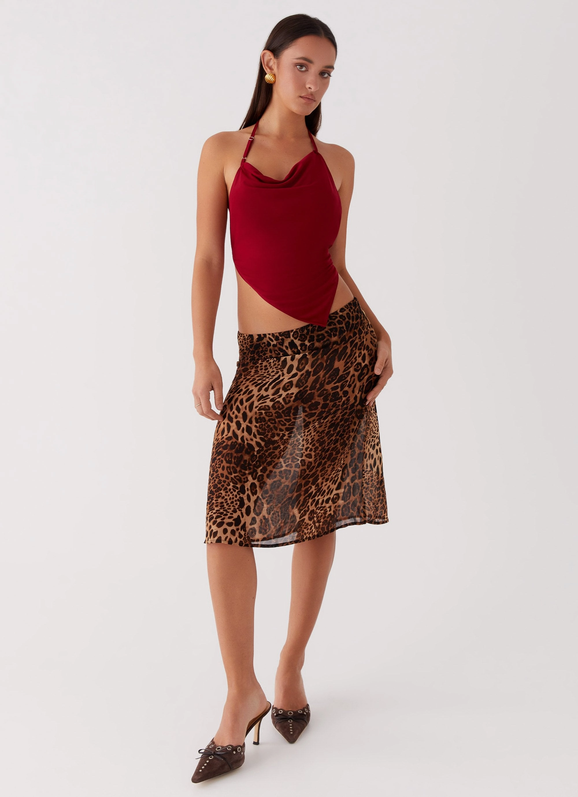 Caley Lee Asymmetric Top - Red Slim Fit Shirt Anti Odor Treatment