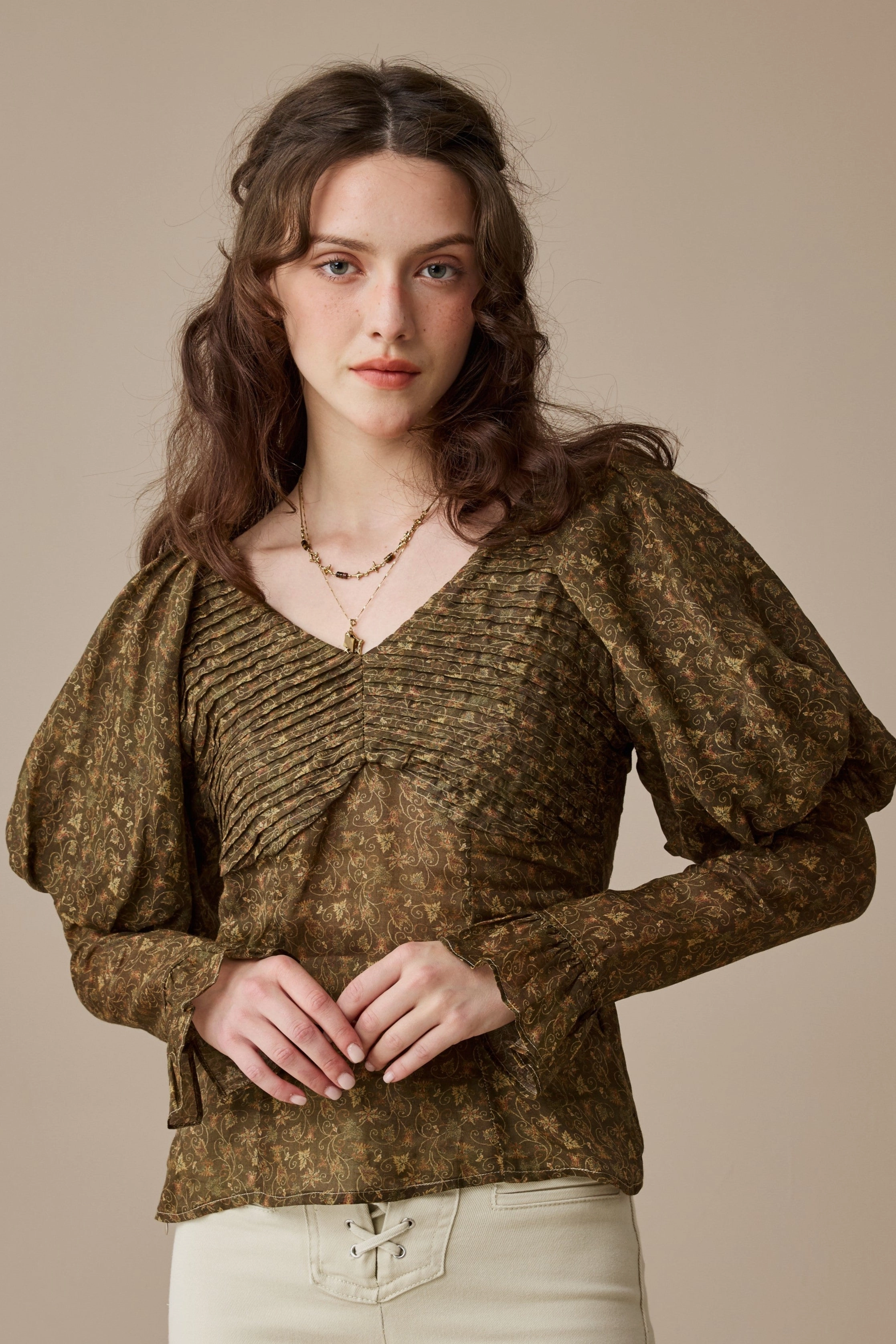 ReflectiveTrims Sonia 33 |pintucked linen blouse