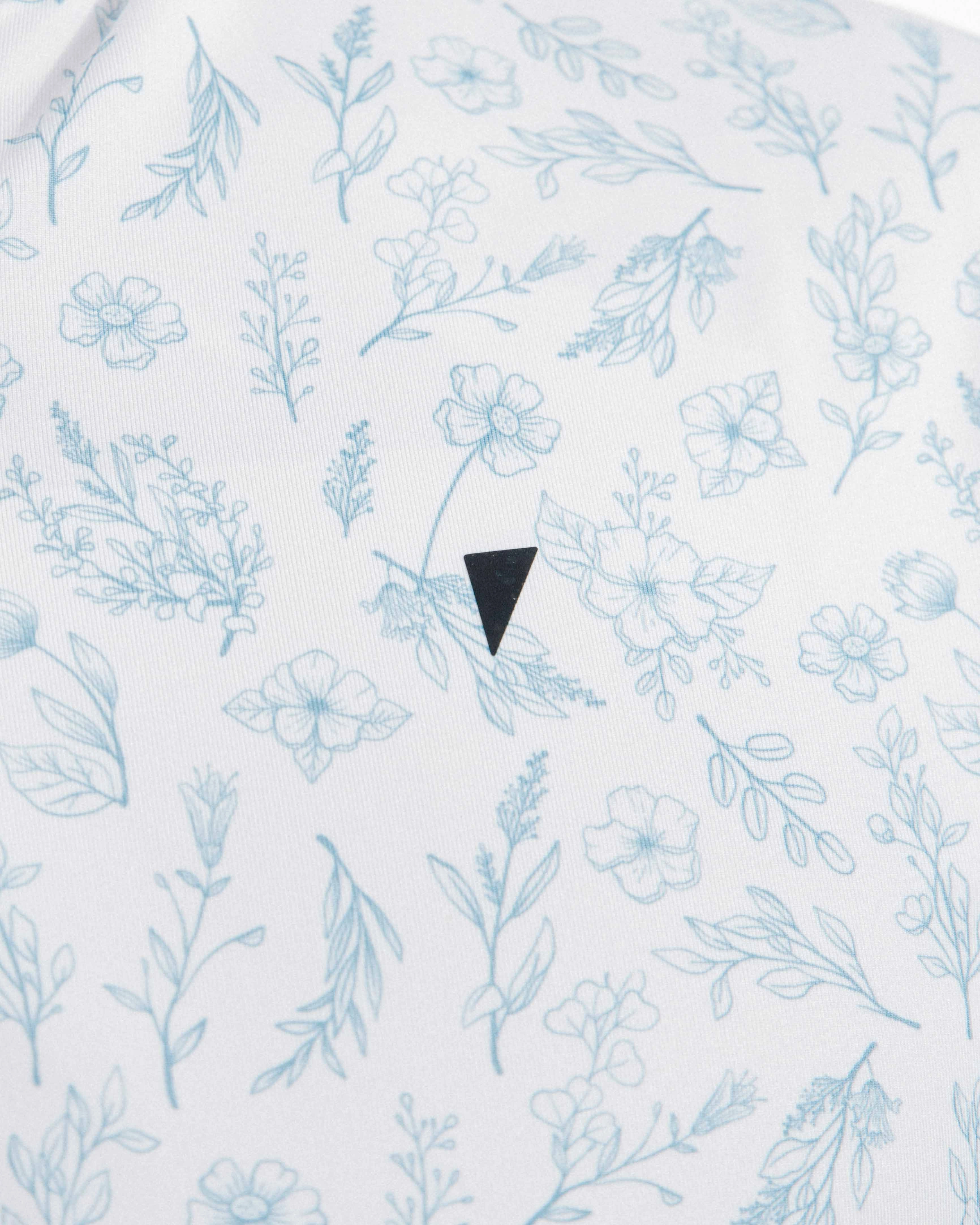 casual top Double Layered Hem Slate Floral Blade Polo