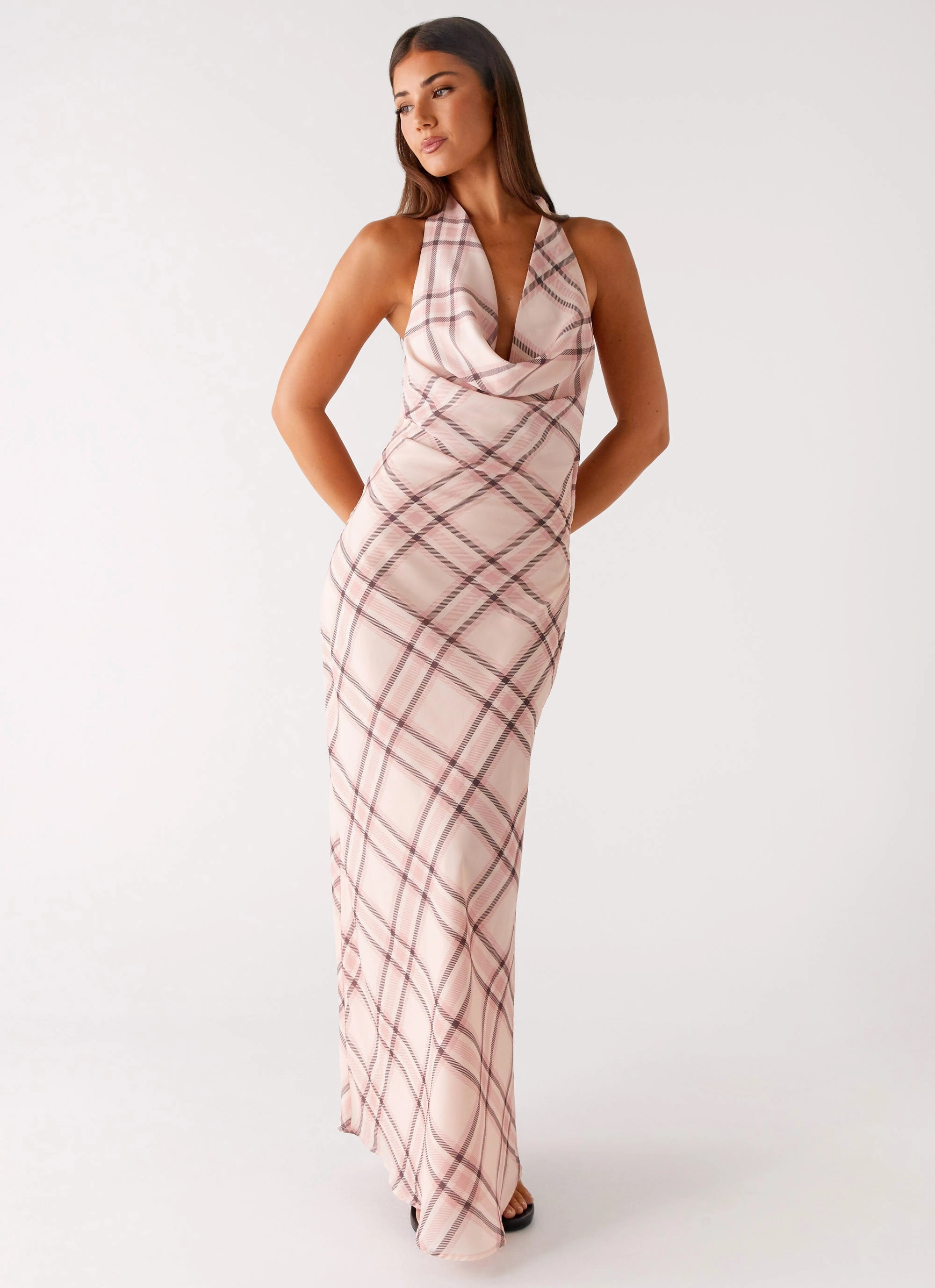 Bright Colors Muse Maxi Dress - Pink Check