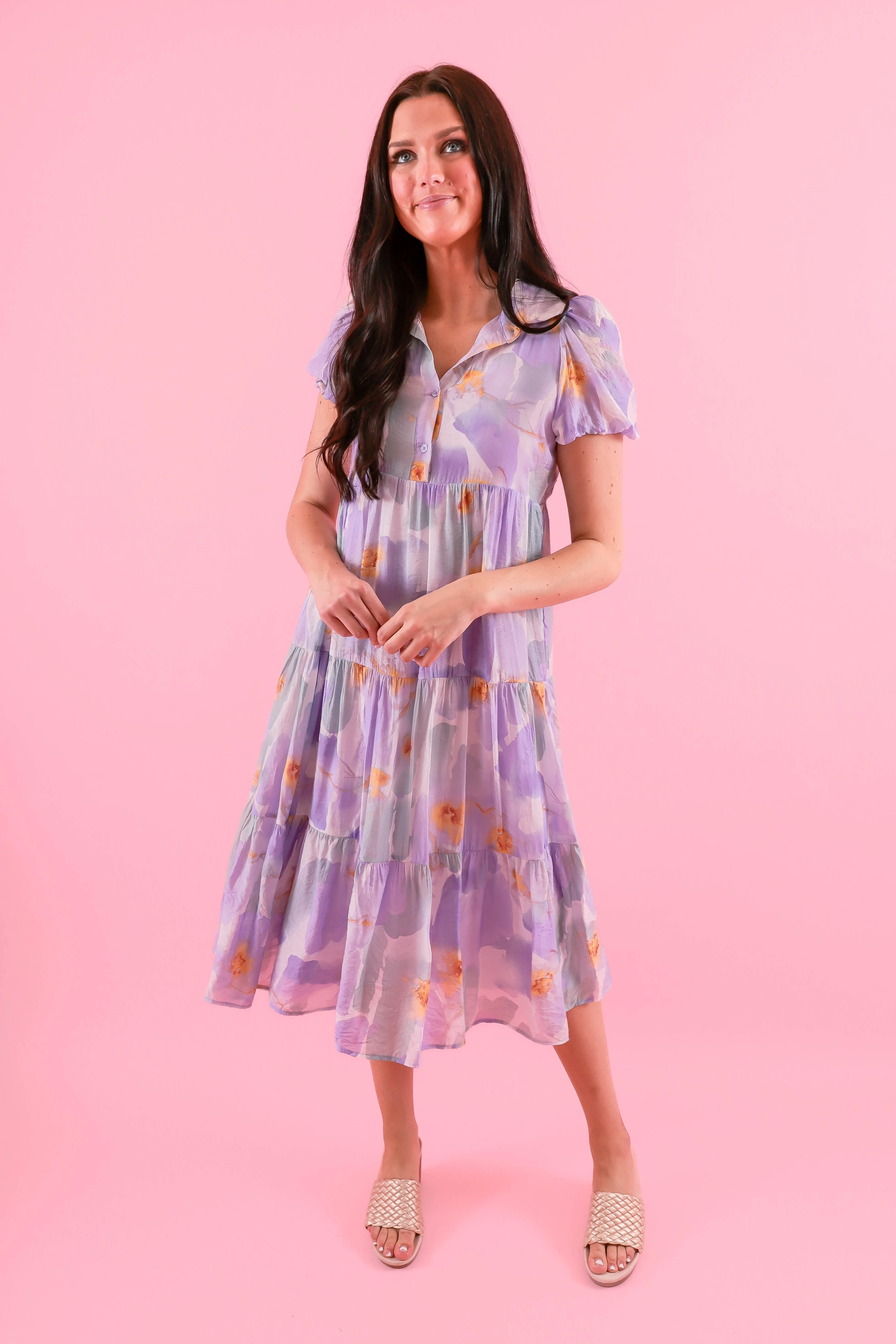 My Signature Look Midi Dress Relax Tones Silk-Blend