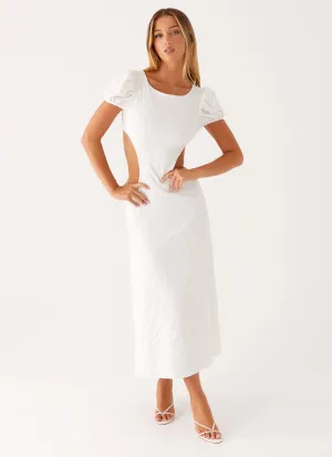 Myley Midi Dress - White Sleek Look