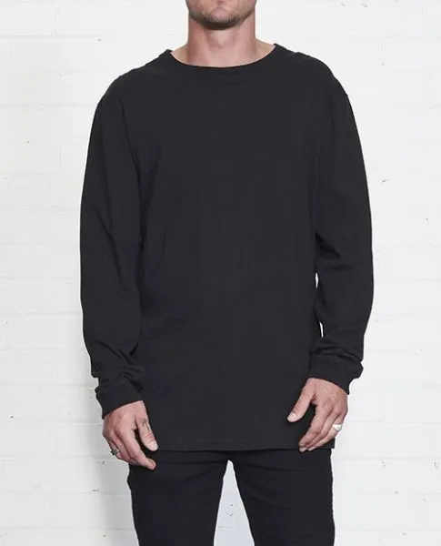 NANA JUDY Basic Crew LS Tee Black NM8070B