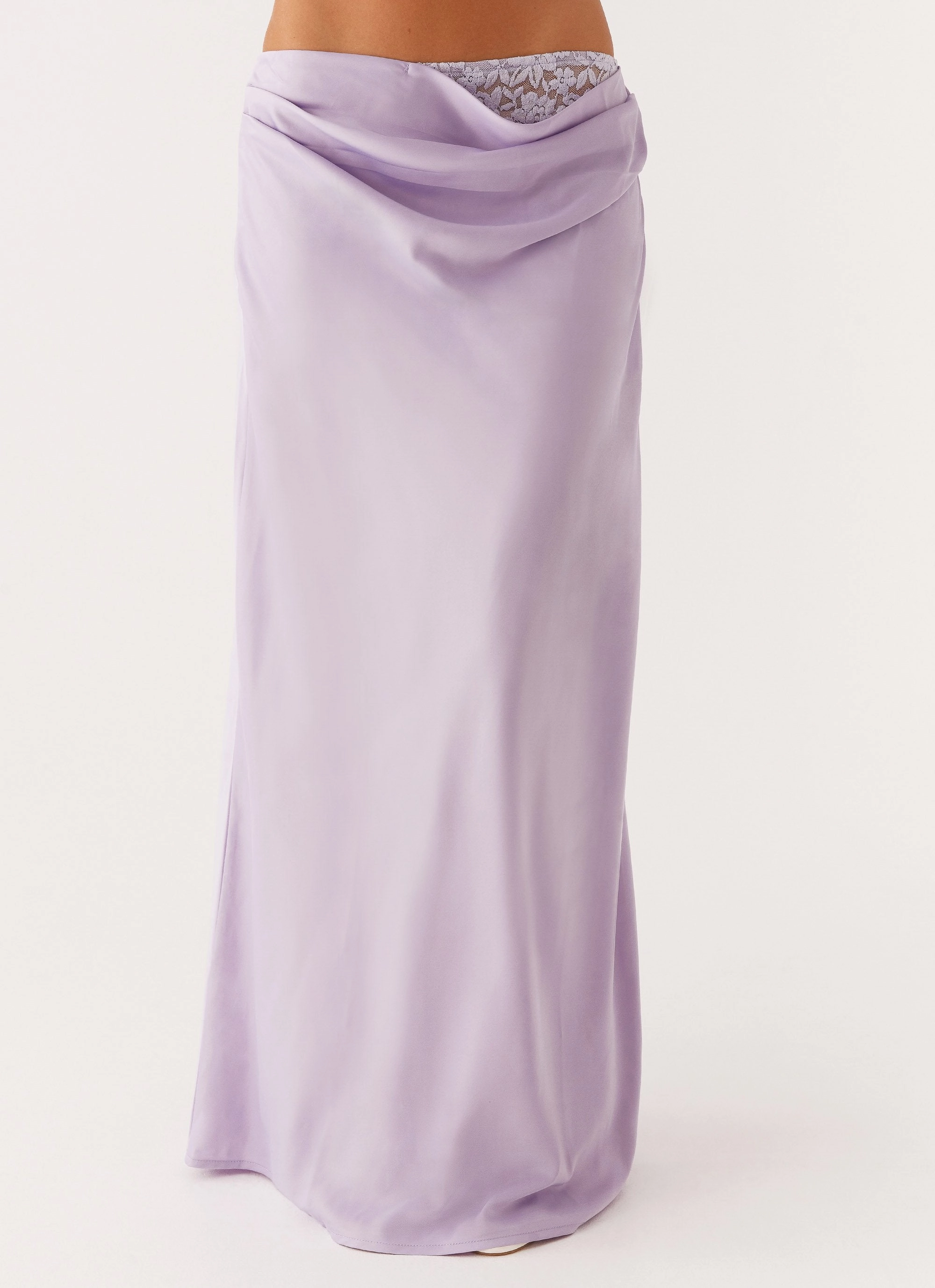 Nancy Lace Satin Maxi Skirt - Lilac MultiPocketSystem Heat Dissipating