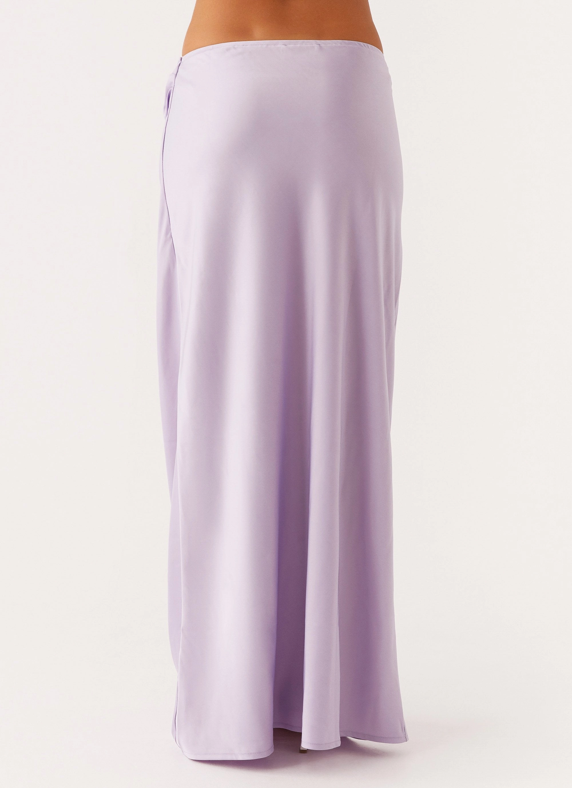 MultiPocketDesign Nancy Lace Satin Maxi Skirt - Lilac