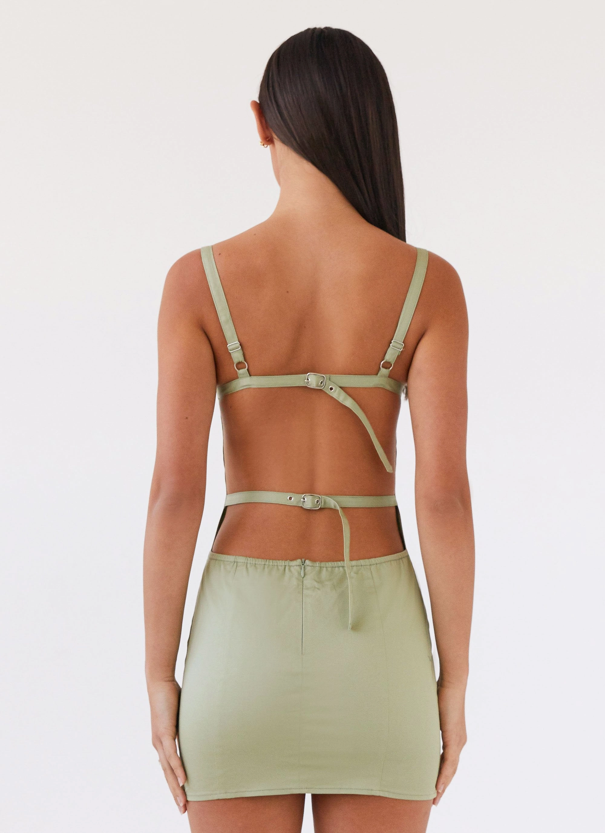 City Bright Classic Movement Naomi Backless Mini Dress - Sage