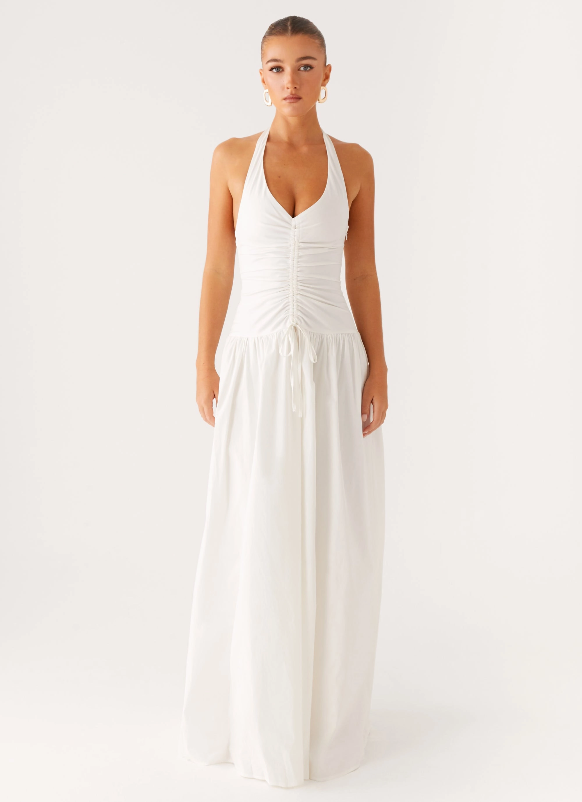 Minimal Mood Smooth Texture Narnie Maxi Dress - Ivory