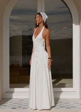 Narnie Maxi Dress - Ivory Tactile Feel Party Floral