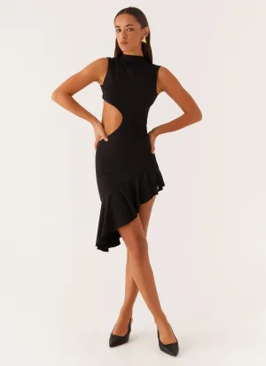 Natara Cut Out Midi Dress - Black Timeless Layer