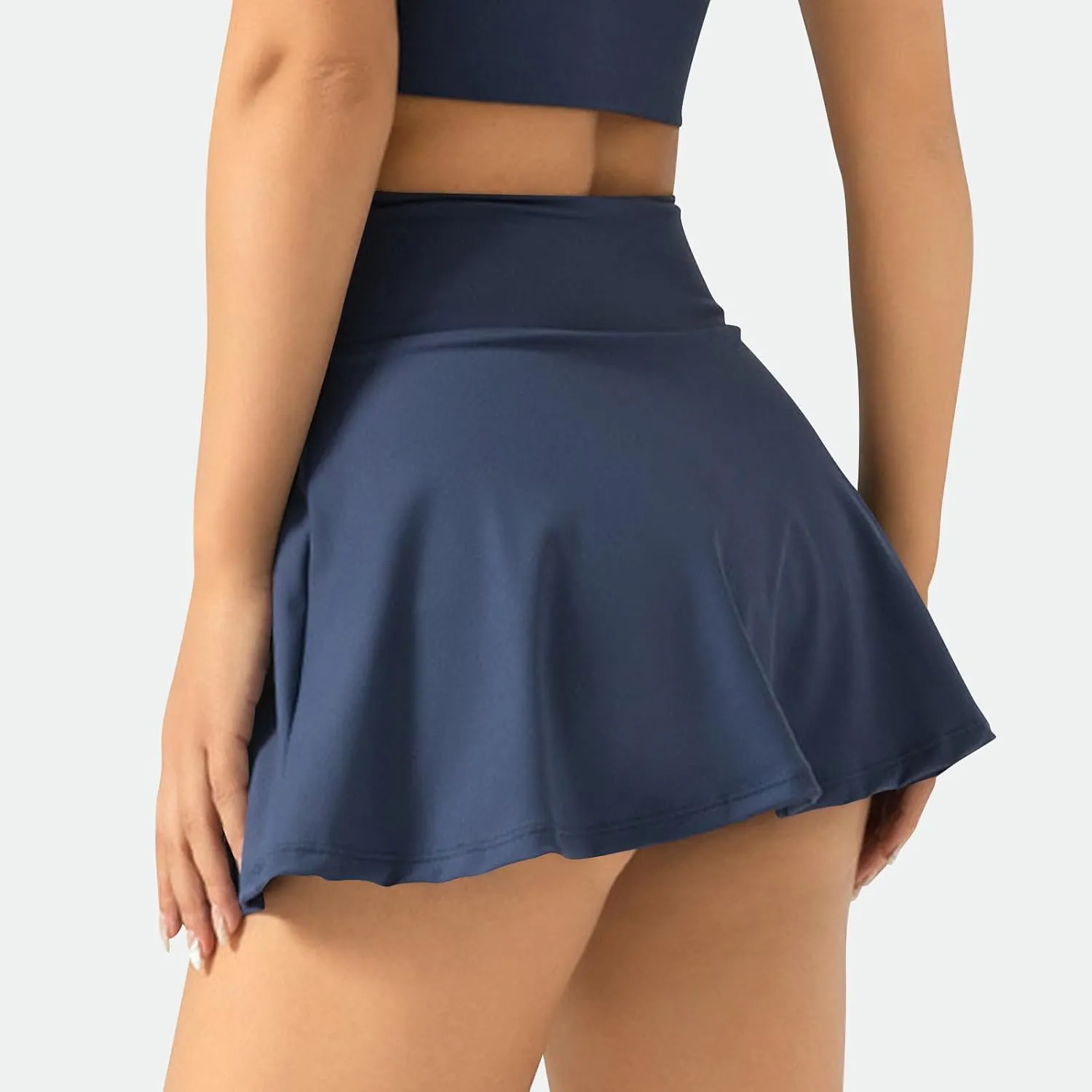 NATHGAM Women's Tennis Skirts High Waisted Tummy Control Pleated Golf Swim Skorts Summer Athletic Running Sports Mini Skorts