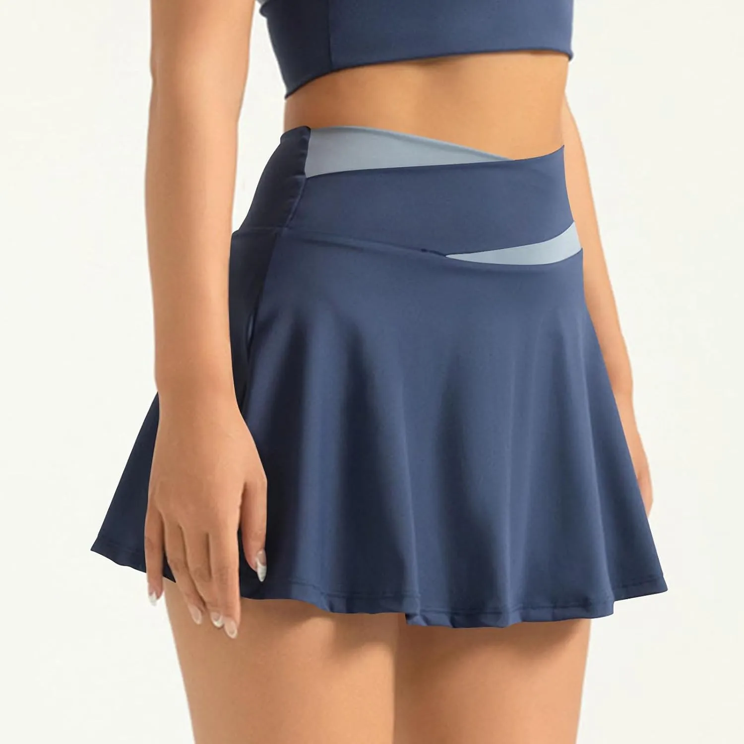 NATHGAM Women's Tennis Skirts High Waisted Tummy Control Pleated Golf Swim Skorts Summer Athletic Running Sports Mini Skorts