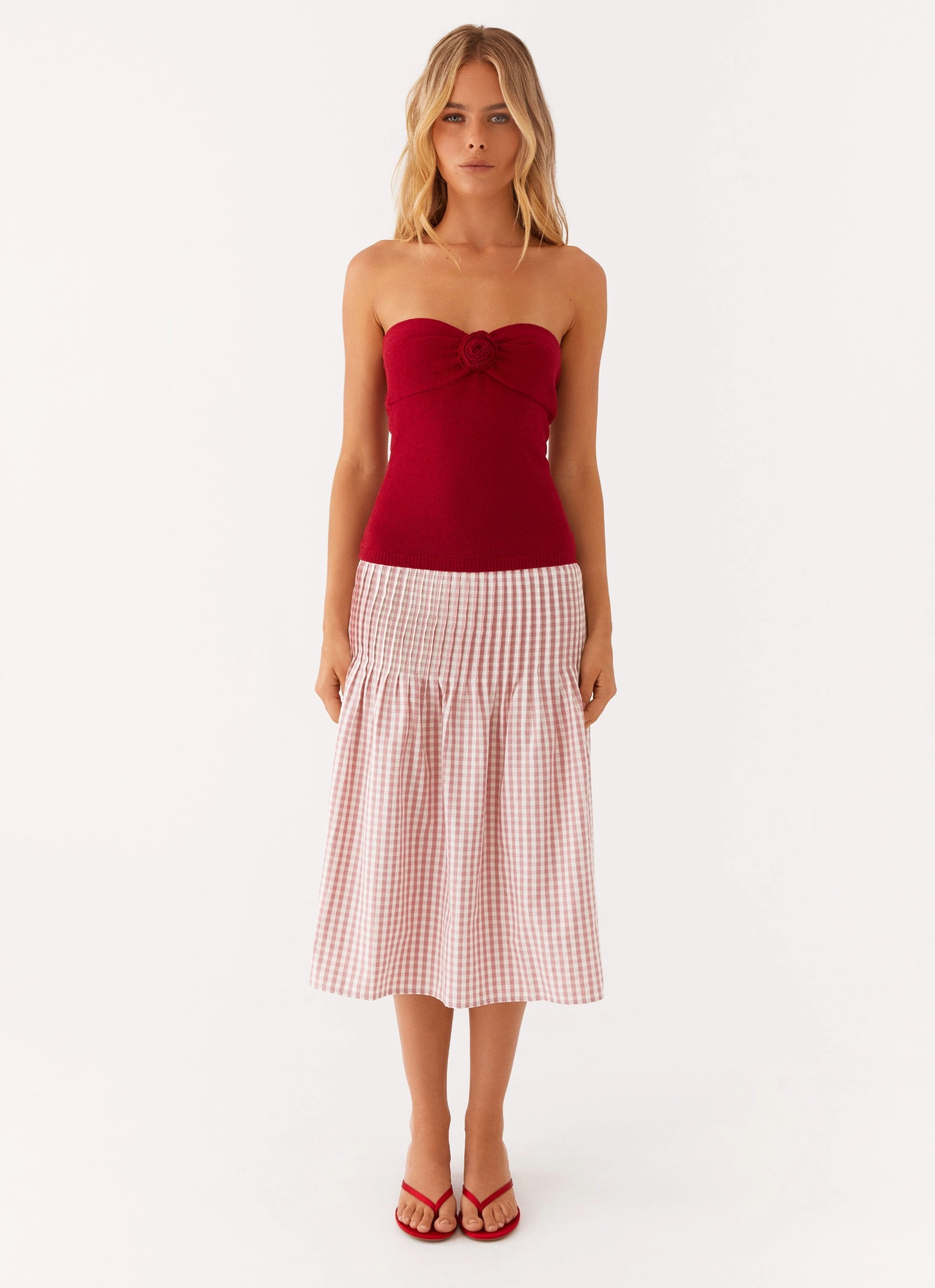 Hidden Hills Knit Rose Top - Maroon SnagProof