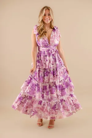 Refined touch Nature's Charm Maxi Dress-Purple
