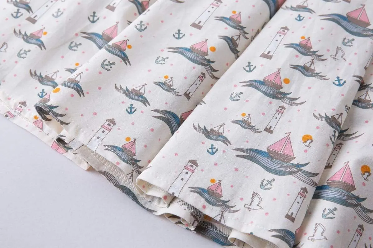 Nautical Sailing Boats A-Line Skirt