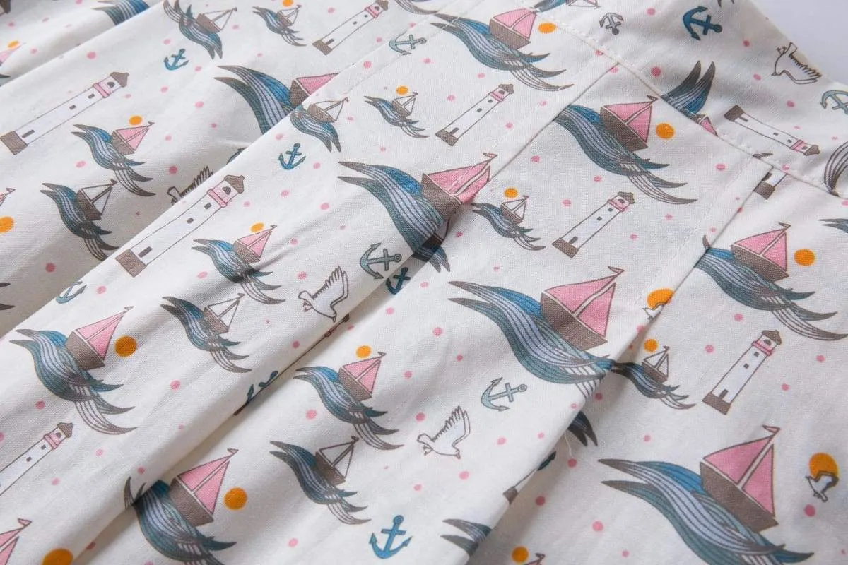 Nautical Sailing Boats A-Line Skirt