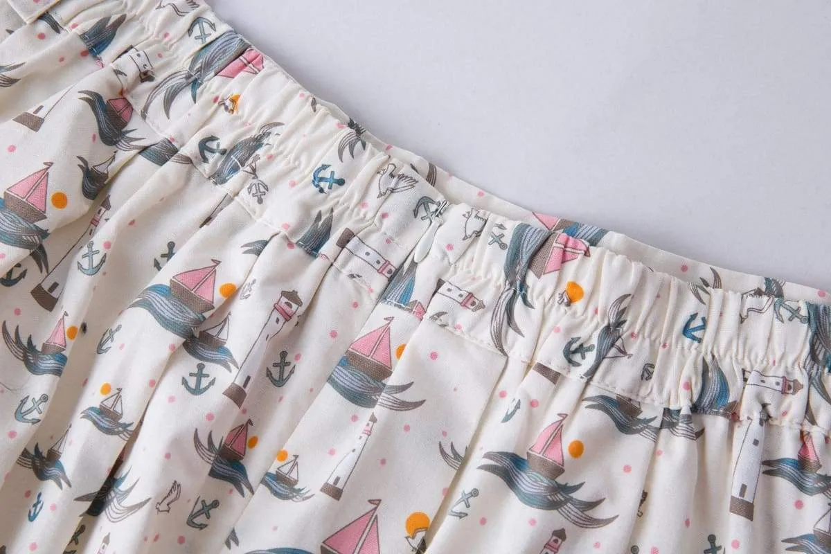 Nautical Sailing Boats A-Line Skirt