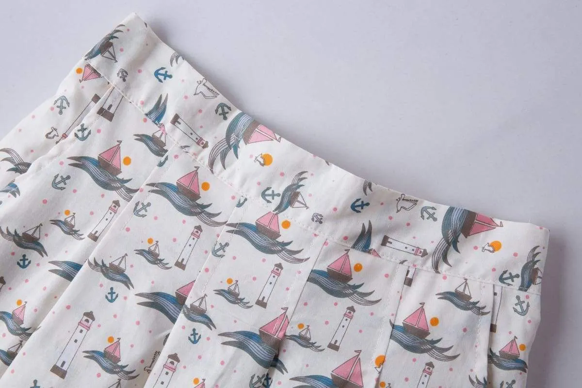 Nautical Sailing Boats A-Line Skirt