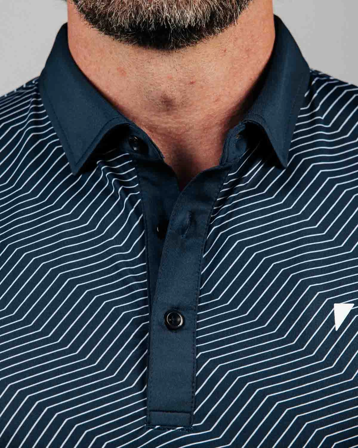 Printed T-shirt AntiStatic Coating Navy Chevron Classic Polo