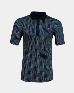 DoubleLayered PreShrunk Fabric Navy Chevron Classic Polo
