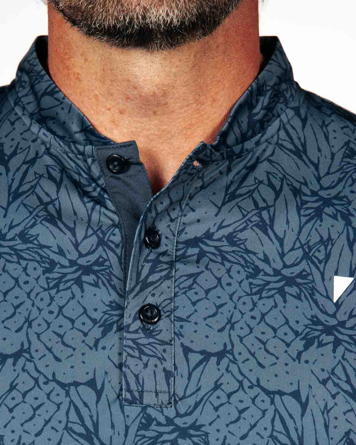 Navy Pineapple Blade Polo OdorResistantFinish FlexFit Technology