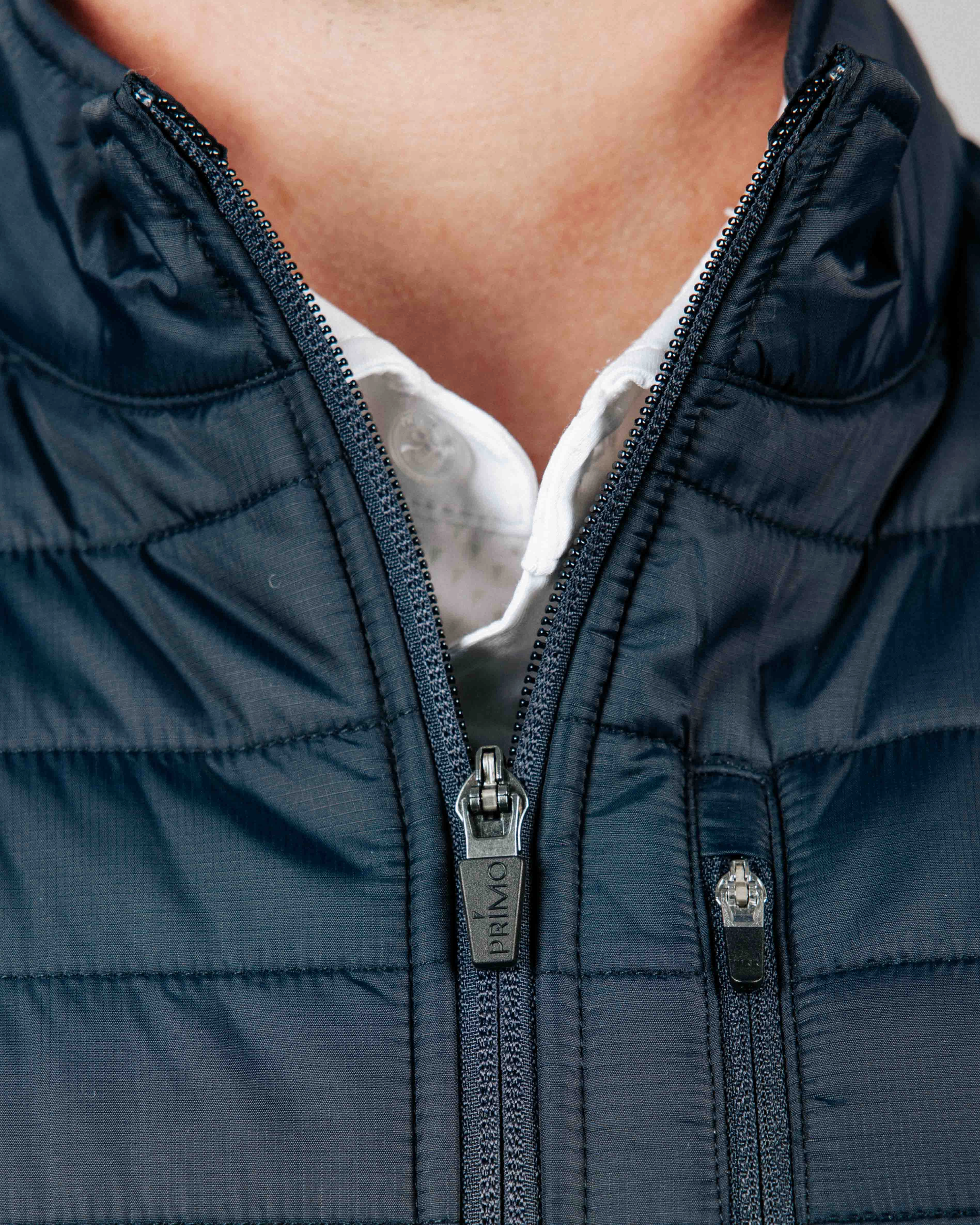 Magnetic Closure System Cotton Twill Navy Puff Vest
