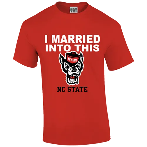 NC State Wolfpack Red I Married Into This Wolfhead T-Shirt