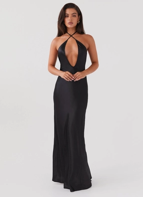 Stylish Touch Comfortable Style Noir Symphony Maxi Dress - Black