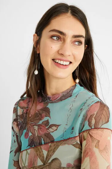 Nebraska Long Sleeved Sheer over Vest Top Desigual Style 20WWTKAI
